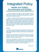 Cover Sheet Integrated Policy Health and Safety, Environment and Quality